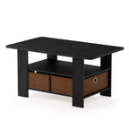 31 Table basse Meuble de salon moderne avec tiroir de rangement et étagère ouverte