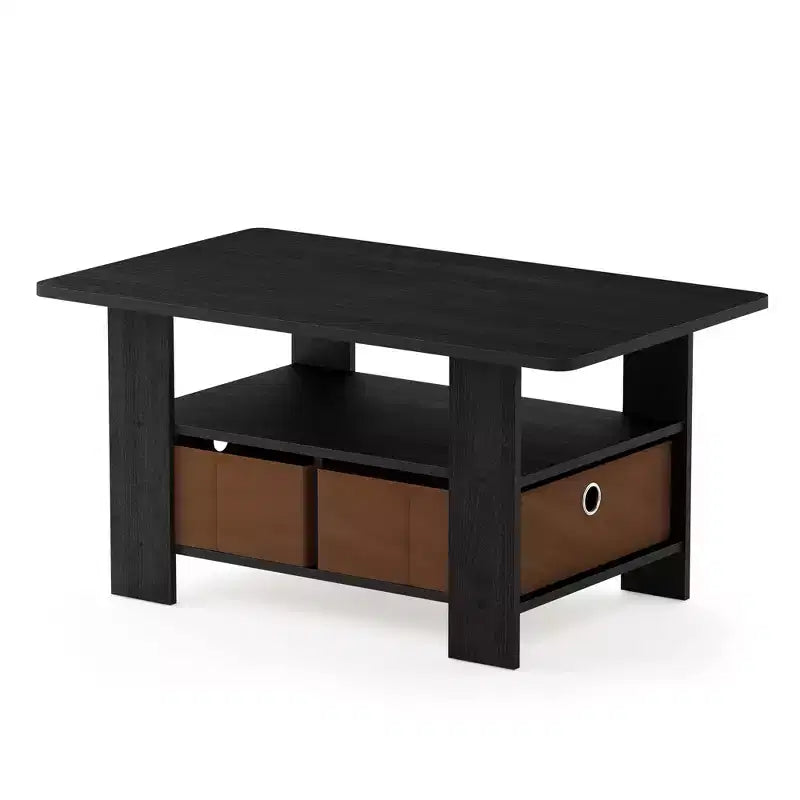 31 Table basse Meuble de salon moderne avec tiroir de rangement et étagère ouverte