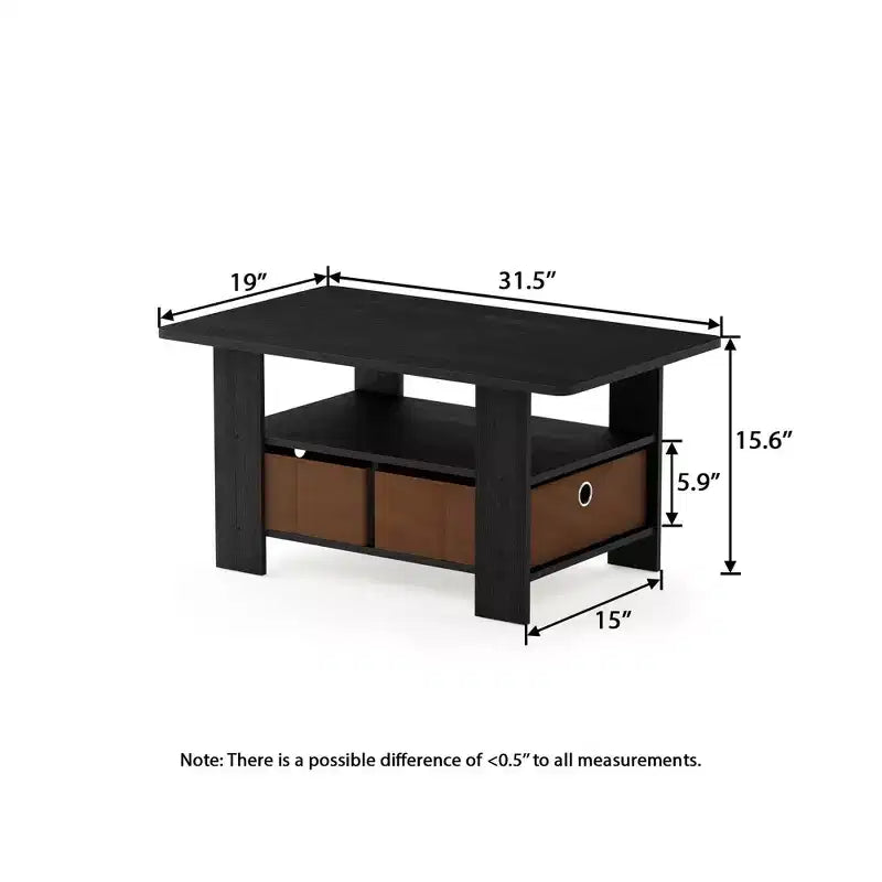 31 Table basse Meuble de salon moderne avec tiroir de rangement et étagère ouverte