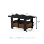 31 Table basse Meuble de salon moderne avec tiroir de rangement et étagère ouverte
