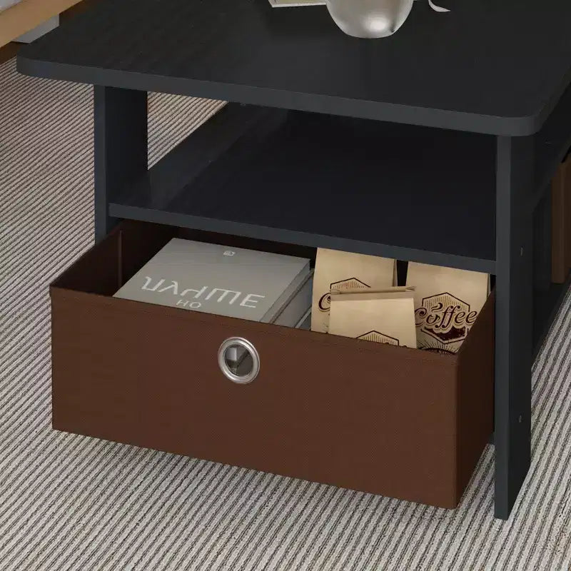 31 Table basse Meuble de salon moderne avec tiroir de rangement et étagère ouverte