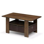 31 Table basse Meuble de salon moderne avec tiroir de rangement et étagère ouverte