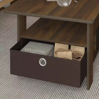 31 Table basse Meuble de salon moderne avec tiroir de rangement et étagère ouverte