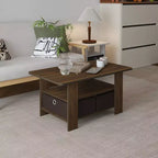 31 Table basse Meuble de salon moderne avec tiroir de rangement et étagère ouverte