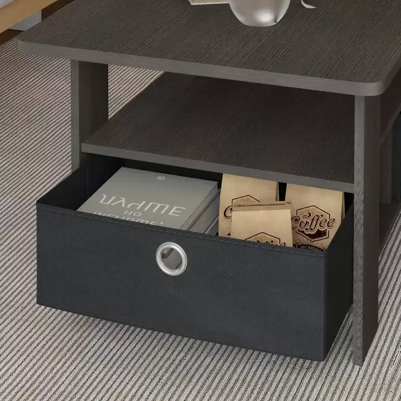 31 Table basse Meuble de salon moderne avec tiroir de rangement et étagère ouverte