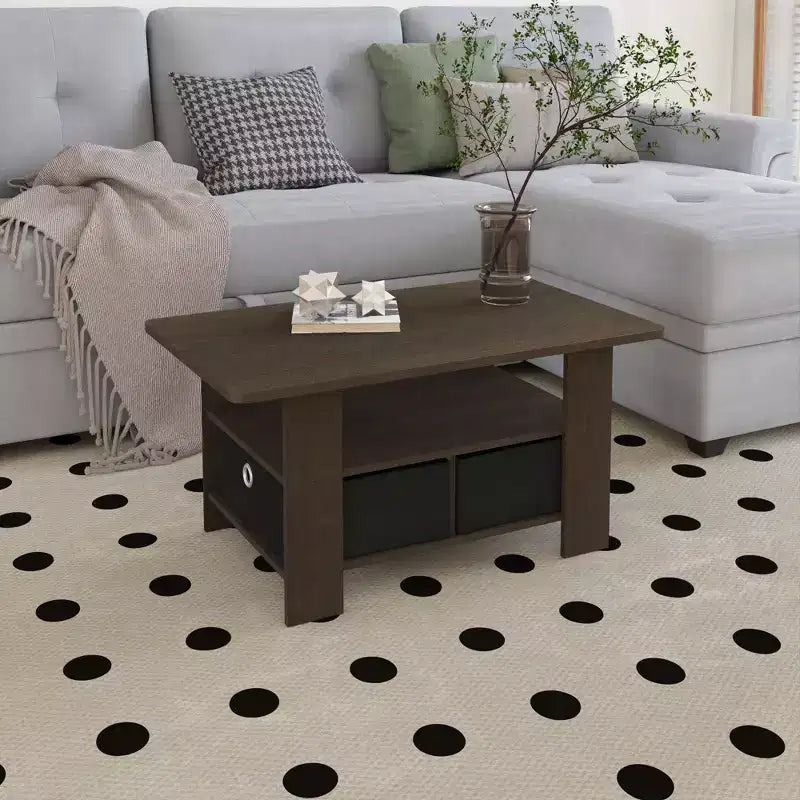 31 Table basse Meuble de salon moderne avec tiroir de rangement et étagère ouverte