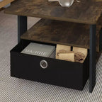 31 Table basse Meuble de salon moderne avec tiroir de rangement et étagère ouverte