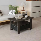 31 Table basse Meuble de salon moderne avec tiroir de rangement et étagère ouverte