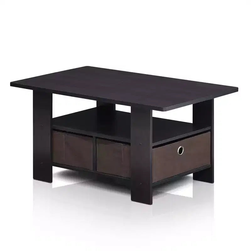 31 Table basse Meuble de salon moderne avec tiroir de rangement et étagère ouverte
