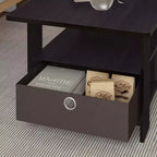 31 Table basse Meuble de salon moderne avec tiroir de rangement et étagère ouverte