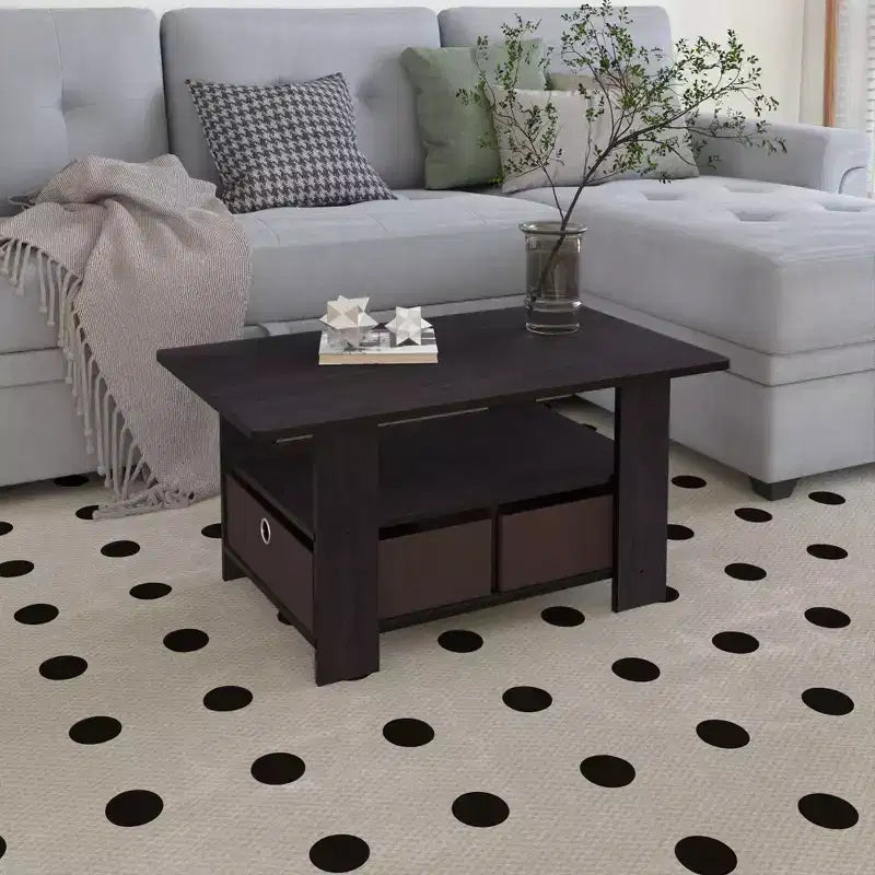 31 Table basse Meuble de salon moderne avec tiroir de rangement et étagère ouverte