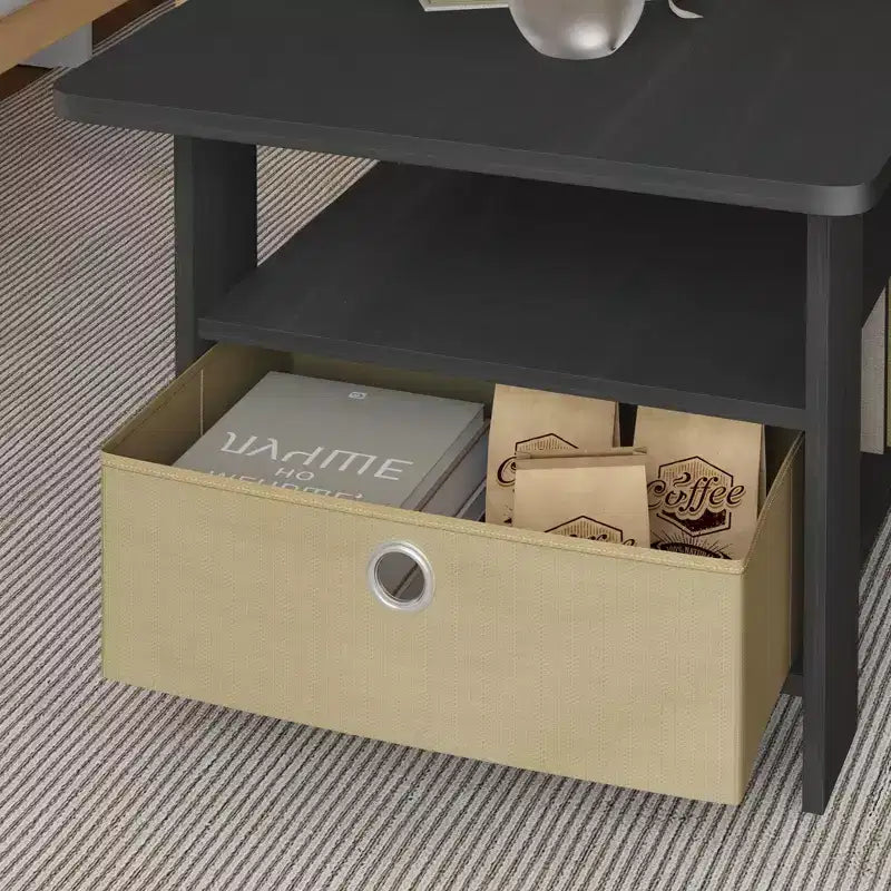31 Table basse Meuble de salon moderne avec tiroir de rangement et étagère ouverte