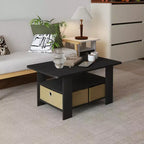 31 Table basse Meuble de salon moderne avec tiroir de rangement et étagère ouverte
