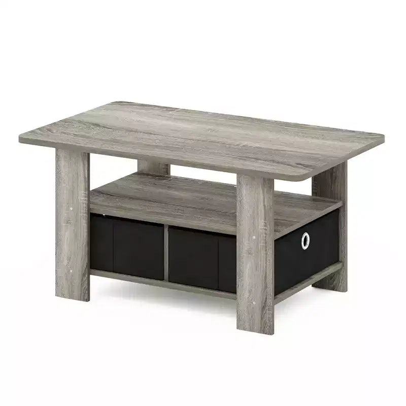 31 Table basse Meuble de salon moderne avec tiroir de rangement et étagère ouverte