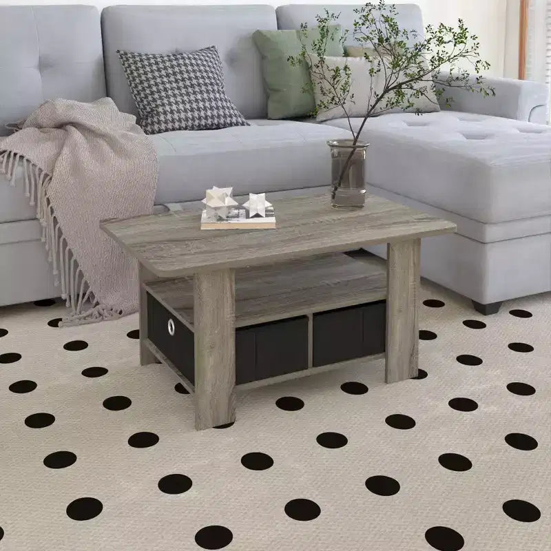 31 Table basse Meuble de salon moderne avec tiroir de rangement et étagère ouverte