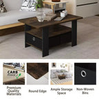 31 Table basse Meuble de salon moderne avec tiroir de rangement et étagère ouverte