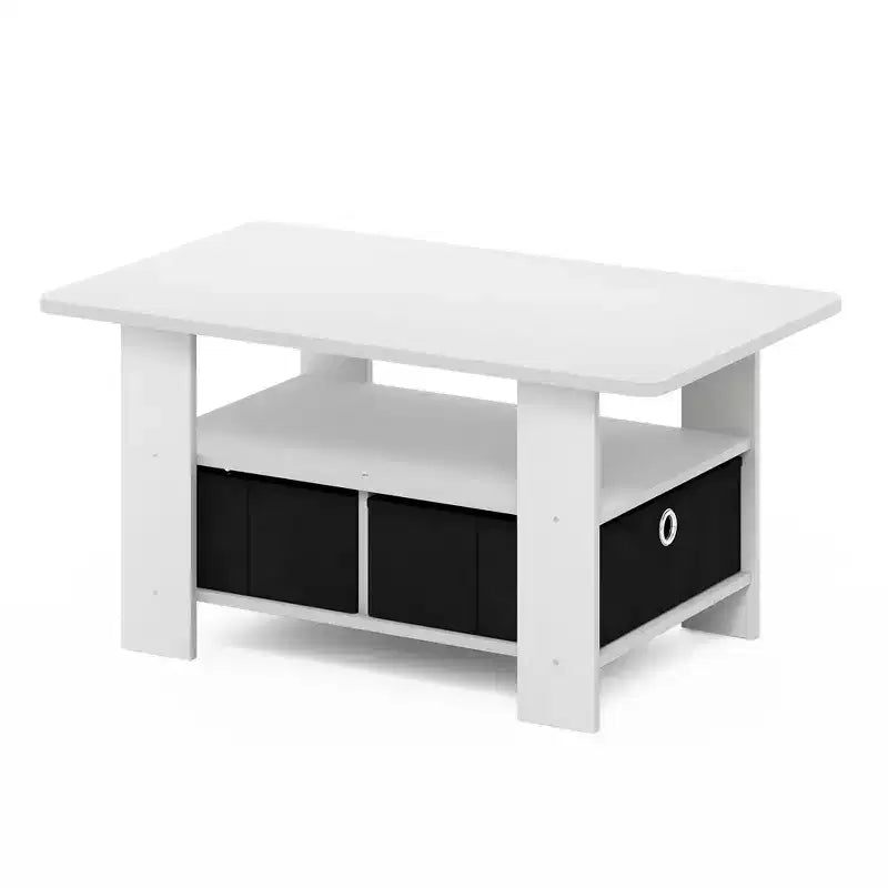 31 Table basse Meuble de salon moderne avec tiroir de rangement et étagère ouverte