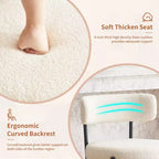 24 Modern Boucle Fabric Counter Height Stools, 2-Pack, Mid Back and Metal Frame for Kitchen Island, Dining Room