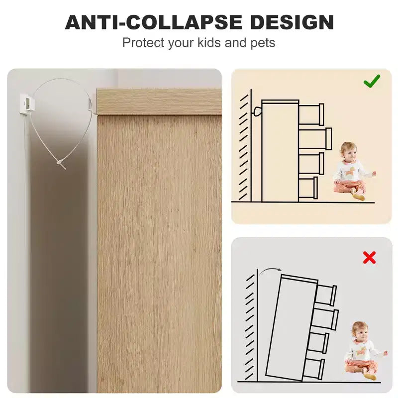 4-Drawer Modern Dresser with Recessed Handles, Wooden Storage Cabinet for Bedroom Living Room Nursery
