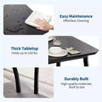 Bench-Style Dining Table with 2 Benches, 4-6 Person Dining Table and Chairs, Suitable for Kitchens, Apartments, and Studios