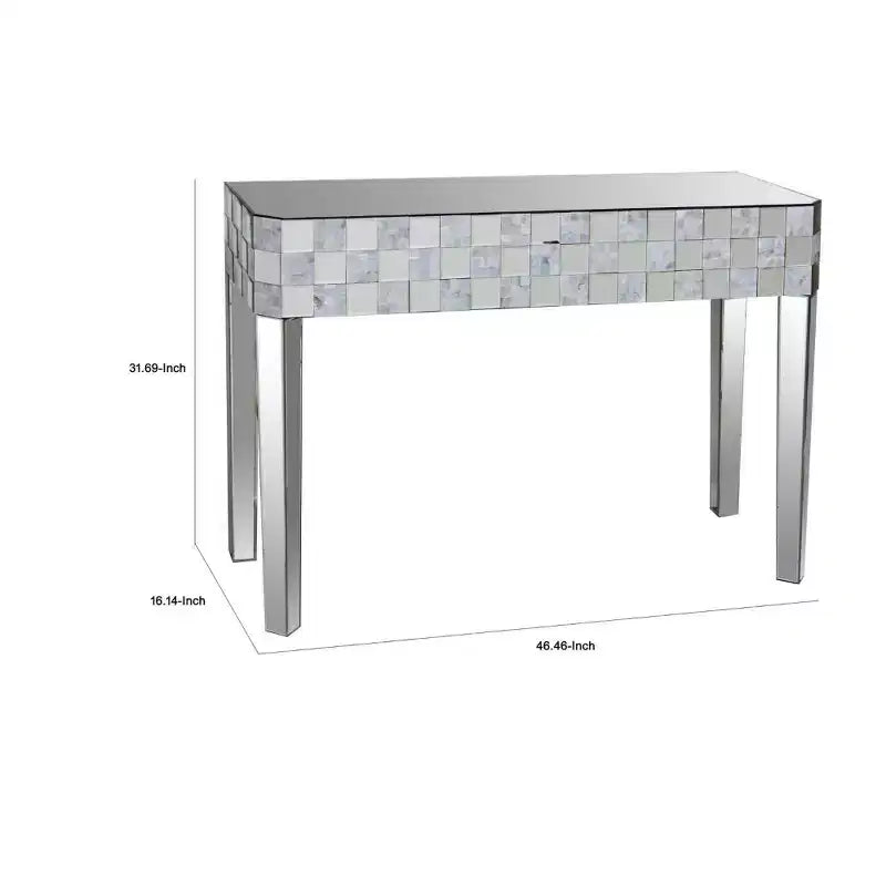 Console en forme de rectangle à motif à carreaux, claire