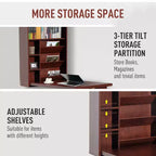 Wall Mounted Fold Out Convertible Desk-Function Floating Desk with Storage Shelf for Home Office