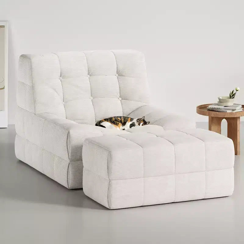 Fauteuil poire ergonomique en mousse à mémoire de forme avec pouf