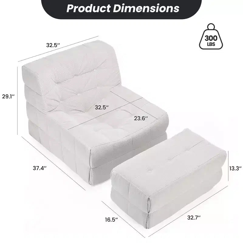 Fauteuil poire ergonomique en mousse à mémoire de forme avec pouf