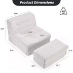 Fauteuil poire ergonomique en mousse à mémoire de forme avec pouf