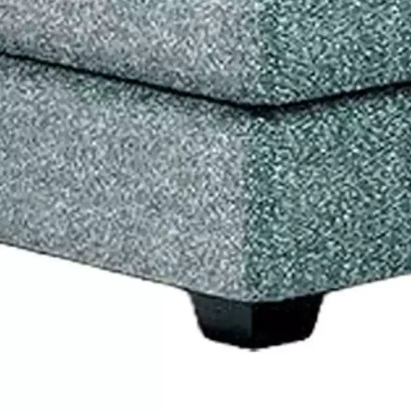 Repose-pieds, dessus coussiné en polyester sarcelle, bois noir, 40 pouces