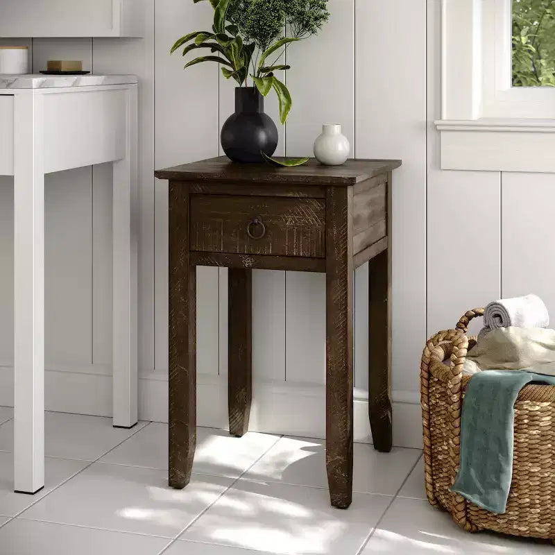 Table d'appoint Devon en bois massif vieilli