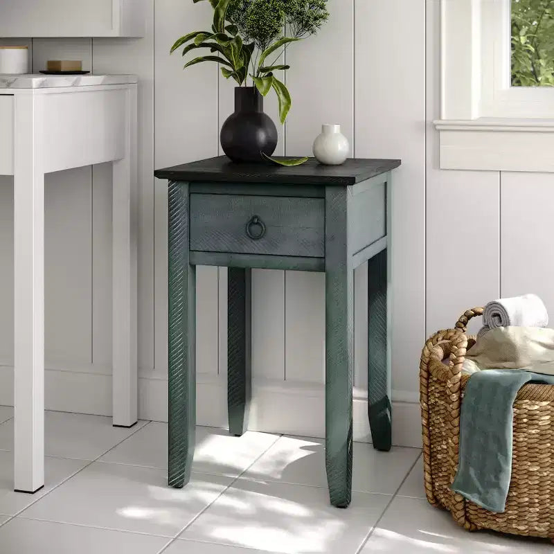 Table d'appoint Devon en bois massif vieilli