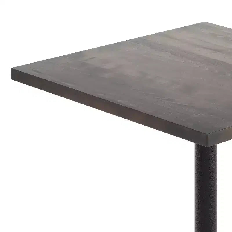 Square Solid Wood Commercial Indoor Tabletop with 30 x 30 Dining Height Rust-Resistant Cast Iron X-Base