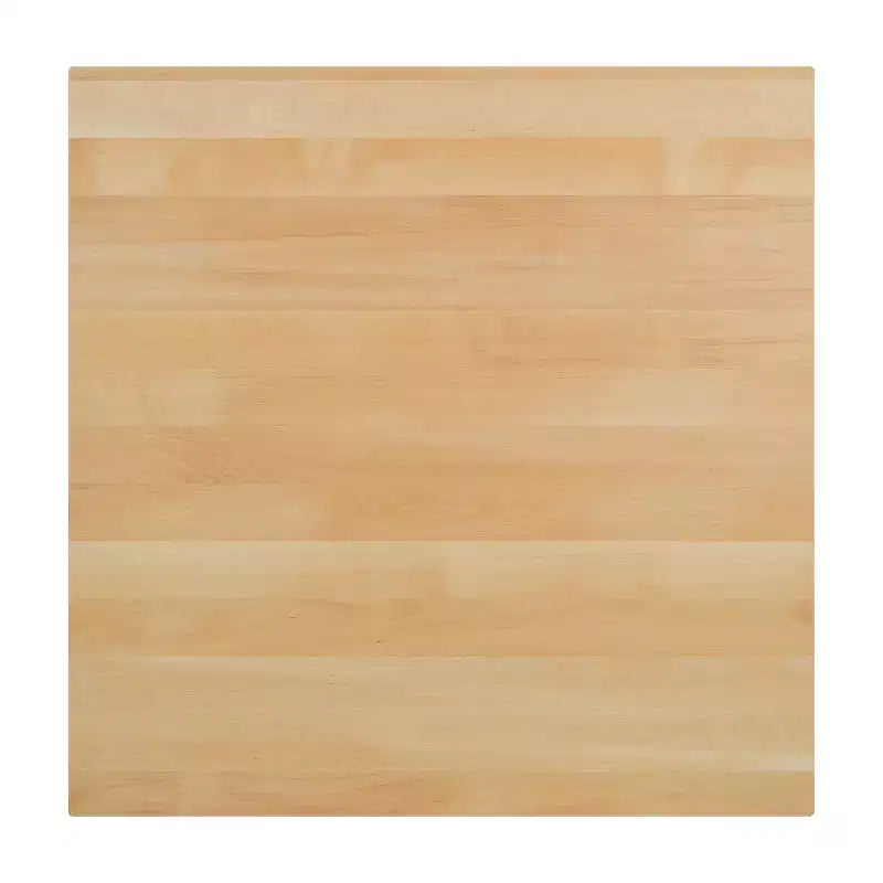 Square Solid Wood Commercial Indoor Tabletop with 30 x 30 Dining Height Rust-Resistant Cast Iron X-Base