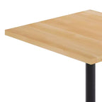 Square Solid Wood Commercial Indoor Tabletop with 30 x 30 Dining Height Rust-Resistant Cast Iron X-Base
