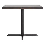 Square Solid Wood Commercial Indoor Tabletop with 30 x 30 Dining Height Rust-Resistant Cast Iron X-Base