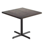 Square Solid Wood Commercial Indoor Tabletop with 30 x 30 Dining Height Rust-Resistant Cast Iron X-Base