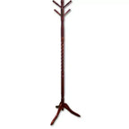 Porte-manteau autoportant de 181,6 cm avec support en bois, élégant portemanteau à 6 crochets, pour salon, chambre, entrée, couleur cerisier