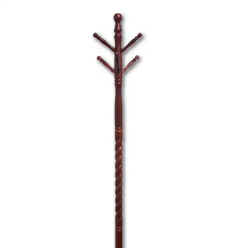 Porte-manteau autoportant de 181,6 cm avec support en bois, élégant portemanteau à 6 crochets, pour salon, chambre, entrée, couleur cerisier