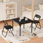 Table pliante et 2 chaises avec revêtement en PU - Parfait pour manger, lire et jouer