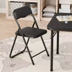 Table pliante et 2 chaises avec revêtement en PU - Parfait pour manger, lire et jouer