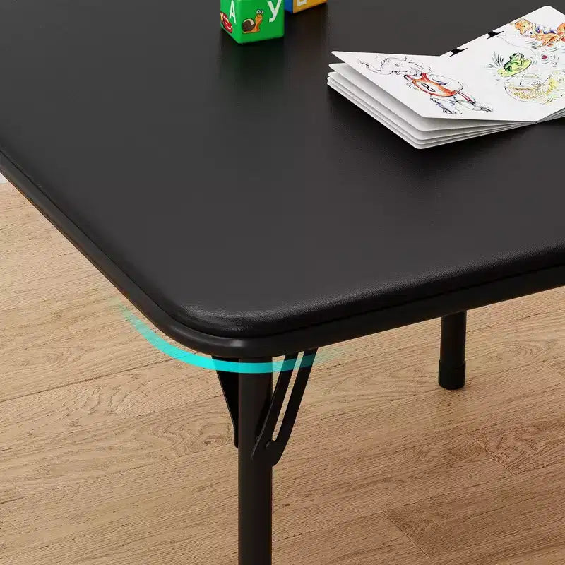 Table pliante et 2 chaises avec revêtement en PU - Parfait pour manger, lire et jouer
