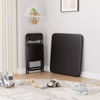 Table pliante et 2 chaises avec revêtement en PU - Parfait pour manger, lire et jouer