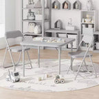 Table pliante et 2 chaises avec revêtement en PU - Parfait pour manger, lire et jouer