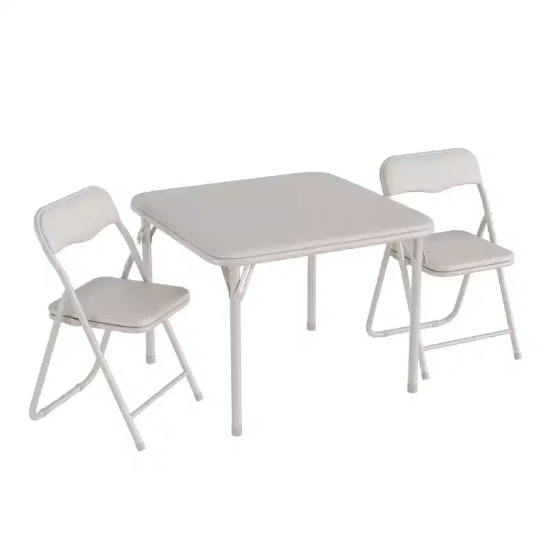 Table pliante et 2 chaises avec revêtement en PU - Parfait pour manger, lire et jouer
