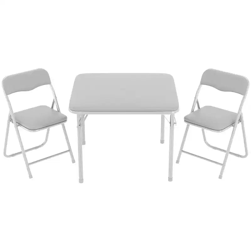 Table pliante et 2 chaises avec revêtement en PU - Parfait pour manger, lire et jouer