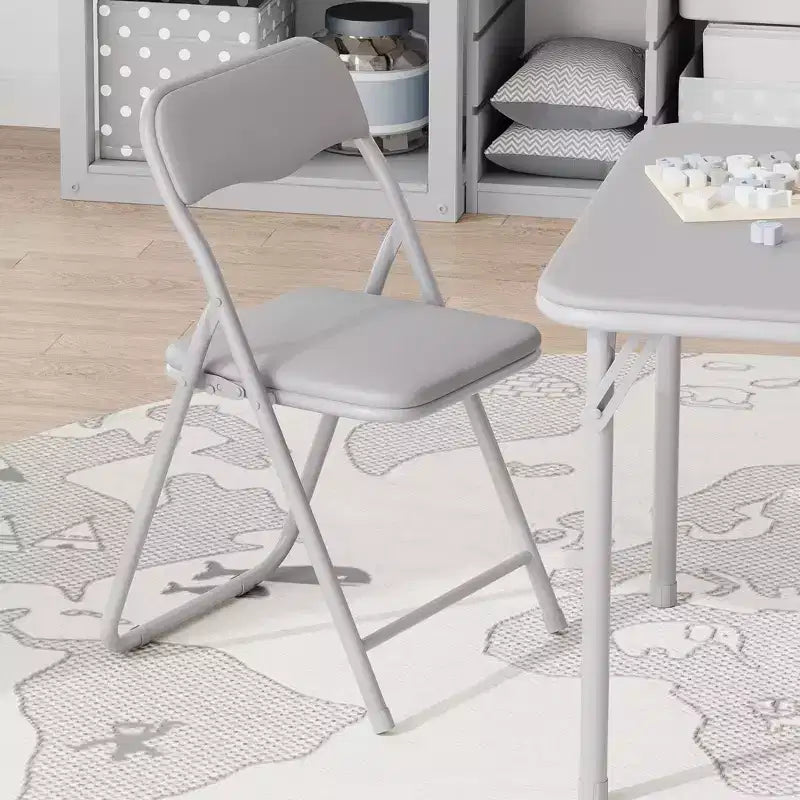 Table pliante et 2 chaises avec revêtement en PU - Parfait pour manger, lire et jouer