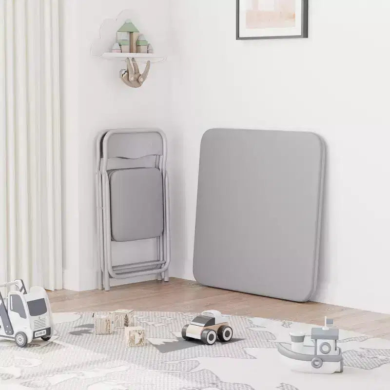 Table pliante et 2 chaises avec revêtement en PU - Parfait pour manger, lire et jouer