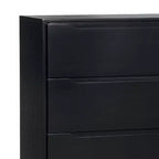 Commode 4 tiroirs en bois avec pieds ronds fuselés, noire