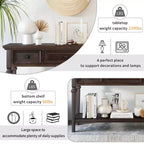 Vintage Console Table with Storage, Narrow Entryway Table with Drawers, Farmhouse Hallway Table with Open Shelf